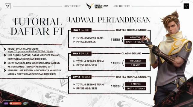 Jangan Sampai Kelewatan! Pendaftaran Turnamen FF Jogja Dibuka, Banjir Hadiah Makan Gratis!