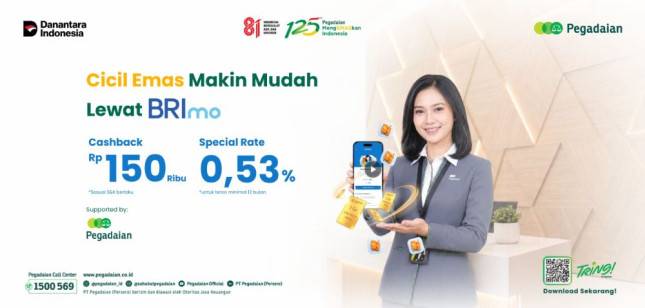 Makin Praktis! Kini Cicil Emas Bisa Langsung Lewat Aplikasi BRImo