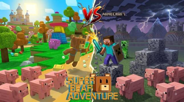 Minecraft VS Super Bear Adventure: Mana Yang Paling Ramai Komunitasnya Dan Yang Paling Populer