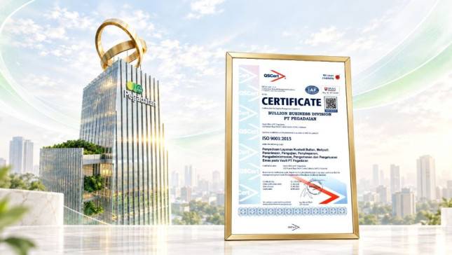 Perkuat Keamanan Vault Berstandar Global, Pegadaian Raih Sertifikasi ISO 9001:2015