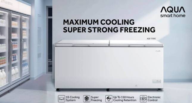 AQUA Hadirkan Freezer 706 Liter, Diklaim Tahan Dingin hingga 150 Jam