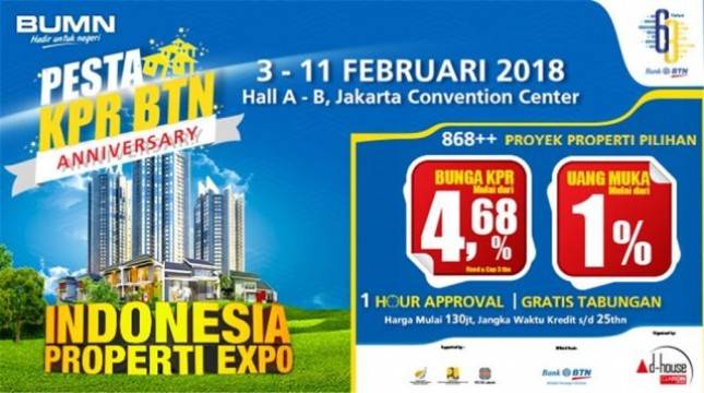 IPEX 2018, BTN Hadirkan 868 Proyek Perumahan