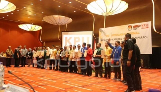 14 Parpol Ini Sah Jadi Peserta Pemilu 2019