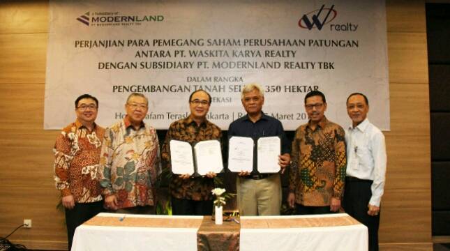 Waskita Karya Realty Gandeng Modernland Realty Kembangkan Toll Road City Seluas 350 Hektar di Bekasi