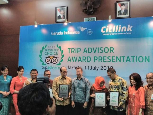 Garuda Indonesia dan Citilink Raih Penghargaan dari TripAdvisor