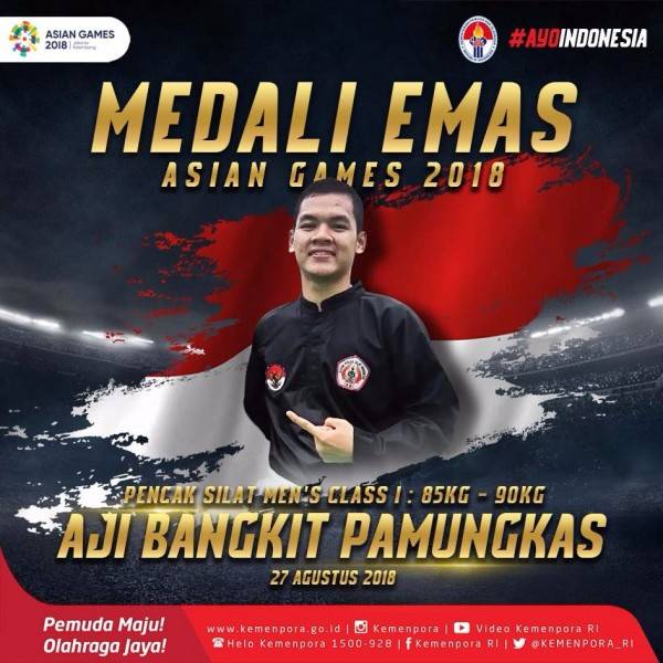 Pesilat Indonesia, Aji Bangkit Pamungkas Raih Emas di Kelas 85kg-90kg