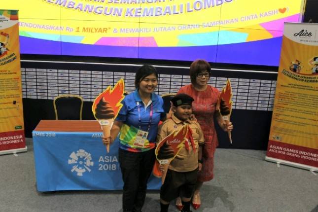 Aice Ajak Masyarakat Terus Kobarkan Semangat Asian Games dan Komitmen Dukung Korban Gempa Lombok