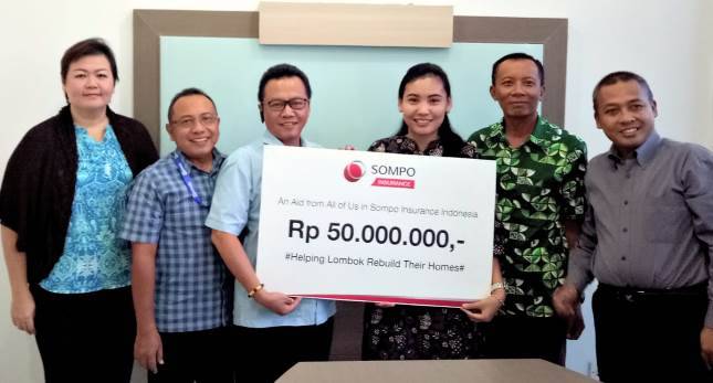 Wujud Kepedulian Sompo Insurance Untuk Korban Gempa Lombok