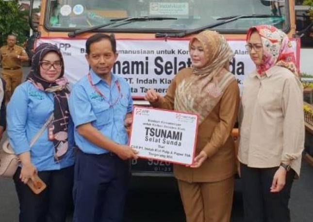 Indah Kiat Tangerang-Pemkot Tangsel Salurkan Bantuan Korban Tsunami Selat Sunda 