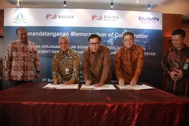 Jasa Tirta II Teken MoC dengan PT Bahana Pembinaan Usaha Indonesia dan PT. Bahana Kapital Investa