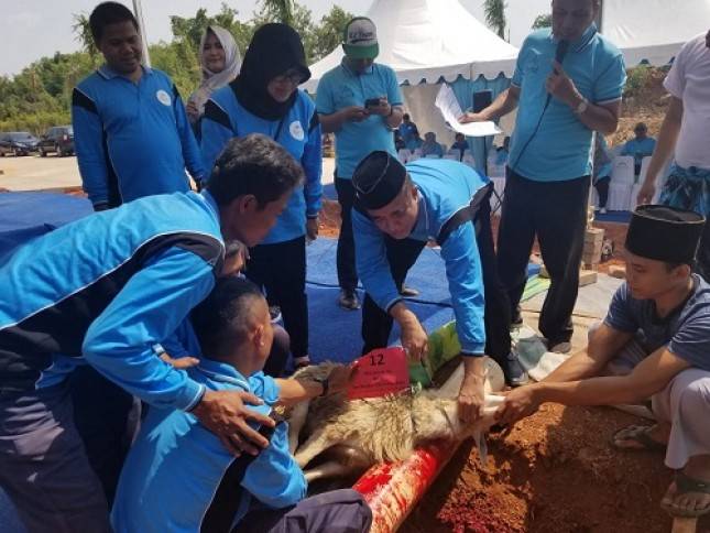 AMG Bagikan Daging Qurban Kepada Ratusan Warga Teluk Jambe