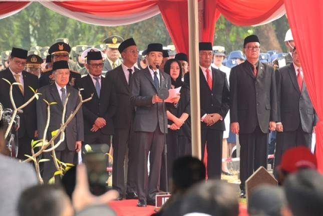 Upacara Pemakaman Presiden Ke-3 Republik Indonesia Prof. Dr. Bacharuddin Jusuf Habibie, 12 September 2019, di Taman Makam Pahlawan Kalibata. 