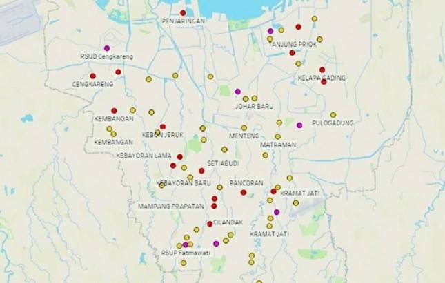 Sudah 69 Orang Terpapar Covid-19, Khusus Jakarta Peta Sebaran Pasien Corona Hampir di Semua Kecamatan