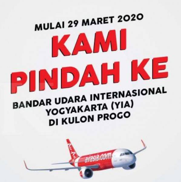 Mulai 29 Maret, Maskapai Airasia di Yogyakarta Pindah ke Kulon Progo