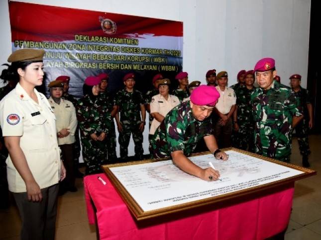 Diskes Kormar Laksanakan Deklarasi Zona Integritas Menuu WBK dan WBBM