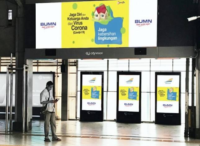Media Luar Ruang City Vision Gandeng KAI Sebarluaskan Informasi Covid-19