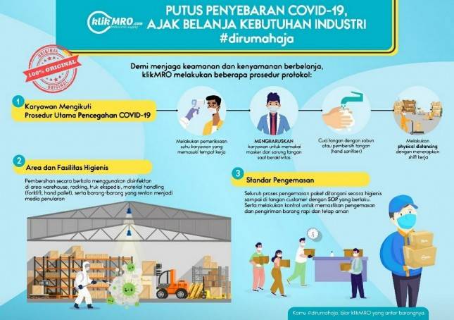 Tekan Sebaran COVID-19, klikMRO Ajak Belanja Kebutuhan Industri #dirumahaja