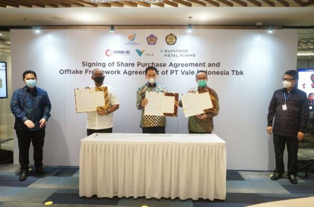 MIND ID Tandatangani Perjanjian Definitif Ambil Alih 20 Persen Saham PTVI