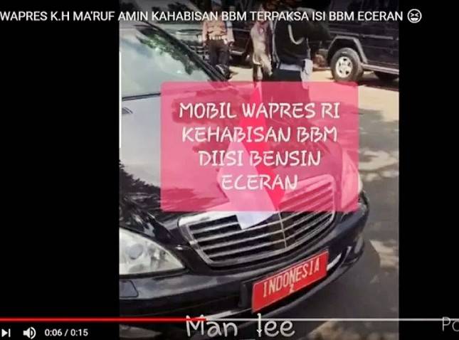 Viral Video Mobil Wapres Ma'ruf Amin isi BBM Eceran Pakai Jeriken yang Bikin Geleng-geleng Kepala, Ini Penjelasan Istana...  