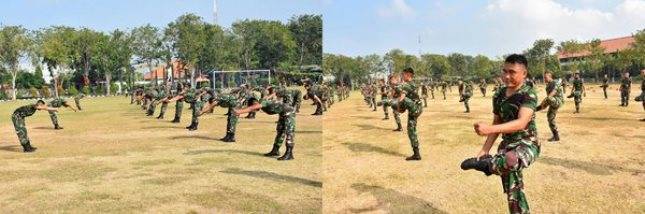 Pembinaan Fisik Rutin Dilaksanakan Prajurit Yonif 5 Marinir
