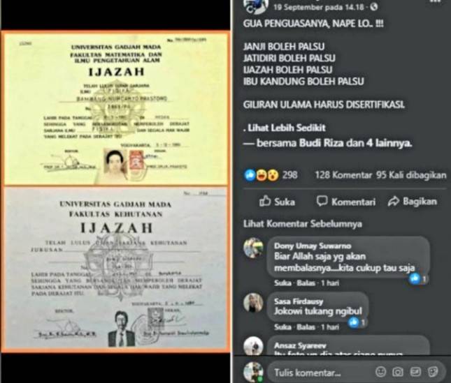 Ijazah Jokowi dari UGM Disebut palsu? Begini Faktanya...