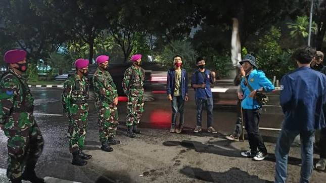 Parjurit Marinir Petarung Beruang Hitam Terlibat Pengamanan Unras Jakarta