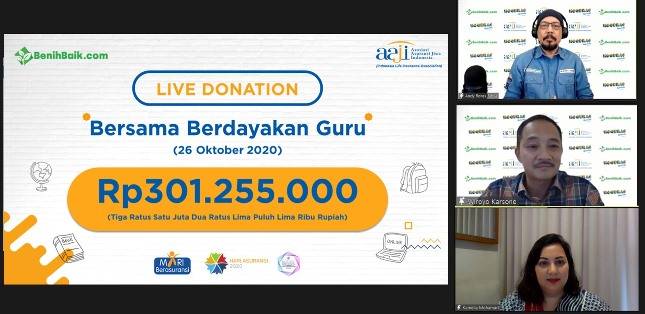 Rp300 Juta Donasi AAJI-Benih Baik Bantu Guru Terdampak Pandemi