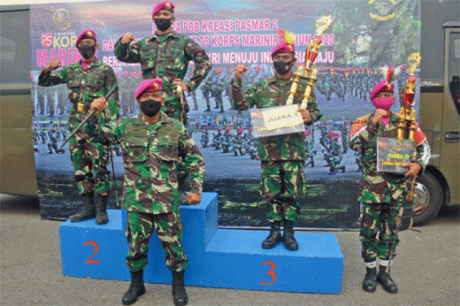Brigif 2 Marinir Juara Umum Lomba PBB Kreasi