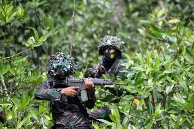 Prajurit Petarung Brigif 3 Marinir Sorong Latihan Pertempuran Rawa