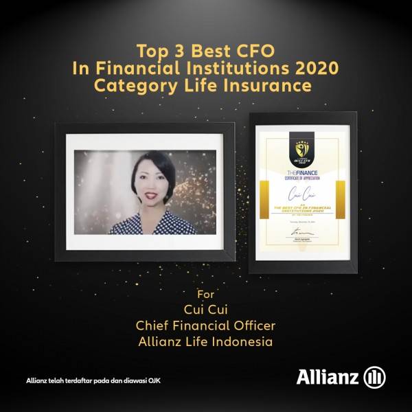 Cui Cui Direktur Allianz Life Indonesia Raih Top 3 Best CFO in Financial Institution 2020