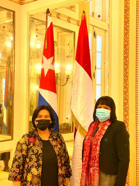 Dubes RI Nana Yuliana Sampaikan Salinan Surat Kepercayaan Presiden Jokowi untuk Presiden Kuba