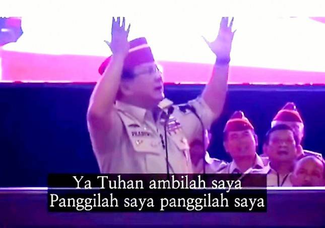 Menggelegar! Prabowo Subianto: Ya Tuhan, Ambilah Saya, Panggilah Saya, Saya Siap!