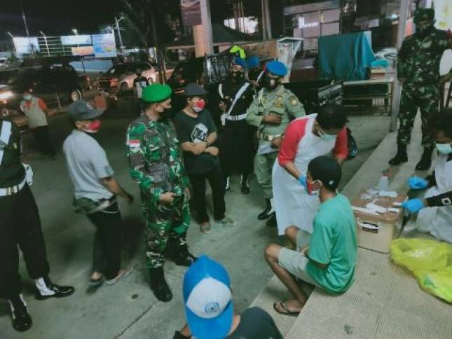 Kodim Jayapura Gelar Patroli Yustisi Gabungan Tegakkan Protokol Kesehatan