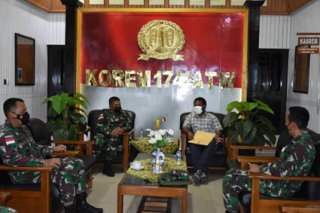 Danrem 174 Merauke Brigjen TNI Bangun Nawoko Tingkatkan Kerja Sama dengan  Bupati Mappi  