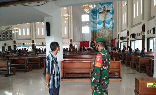 Kodim Mimika Papua Laksanakan Pengamanan Gereja Saat Ibadah Jumat Agung