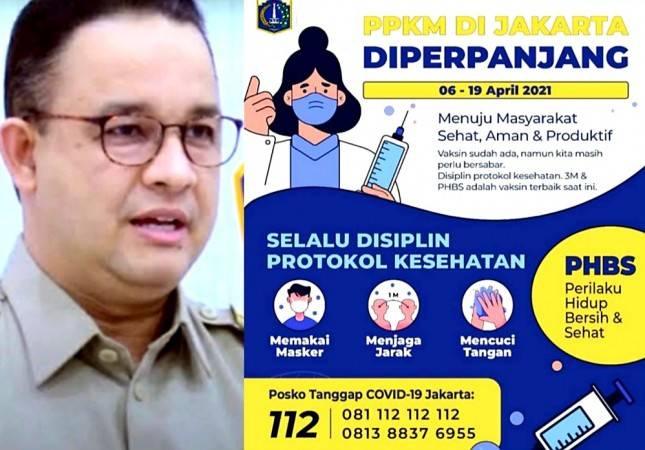 Berhasil Tekan Laju Kasus Aktif Corona, Gubernur Anies Perpanjang PPKM Hingga 19 April Mendatang