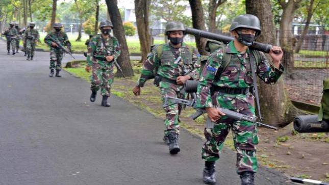 Prajurit Yonif 1 Brigif 2 Mar Pasmar 2 Tingkatkan Kemampuan Fisik