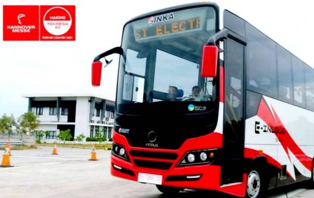 INKA Pamerkan Bus Listrik E-Inobus dalam Hannover Messe 2021