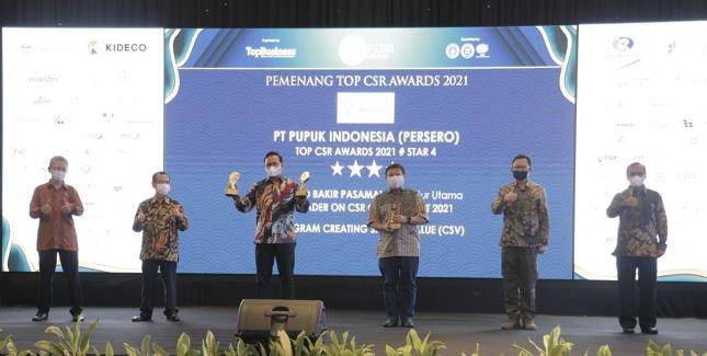 Pupuk Indonesia Raih Tiga Penghargaan Dalam TOP CSR 2021