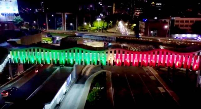 Wow, JPO di Jakarta Berhiaskan Lampu Berwarna Bendera Palestina! 