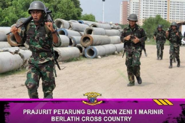 Prajurit Yonzeni 1 Mar Laksanakan Latihan Cross Country