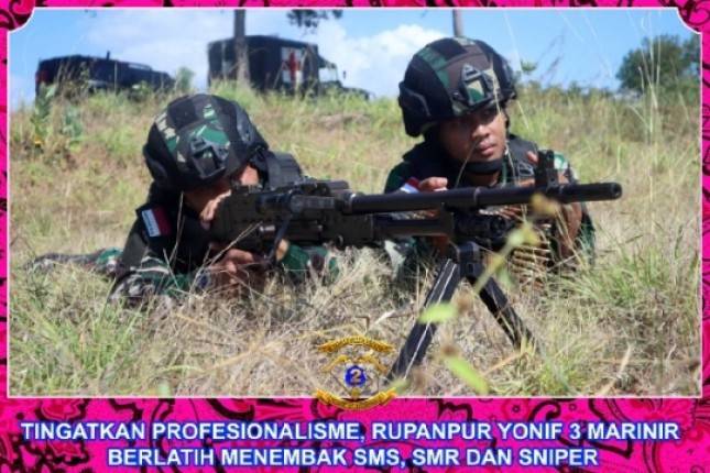 Prajurit Rupanpur Yonif 3 Marinir Tingkatkan Kemampuan Menembak