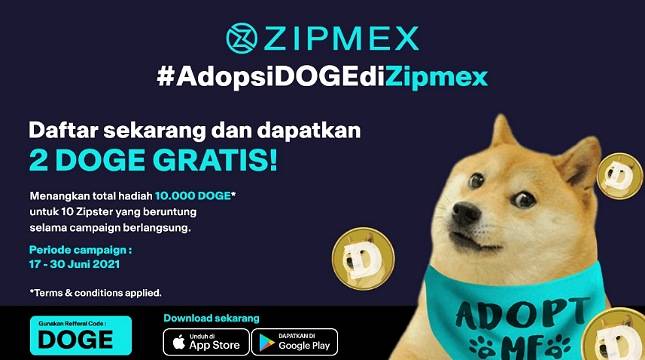 Per 17 Juni 2021, Aset Kripto DOGE Hadir di Platform Zipmex 