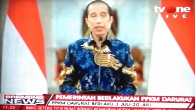 Bapak Ibu Tolong Catat! Jokowi: Saya Putuskan PPKM Darurat Jawa-Bali Berlaku Mulai (Sabtu) 3 Juli 2021