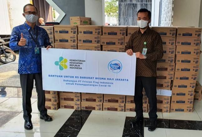 15 Ribu Kotak Susu Frisian Flag Indonesia untuk Rumah Sakit Darurat Covid-19 Asrama Haji Pondok Gede