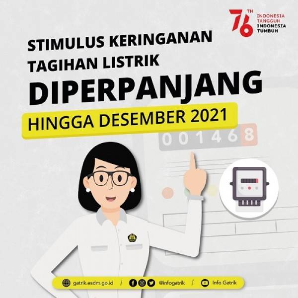 Akhirnya, Pemerintah Berikan Kabar Gembira Buat Jutaan Masyarakat Indonesia: Diskon Tarif Listrik Diperpanjang Hingga Desember 2021