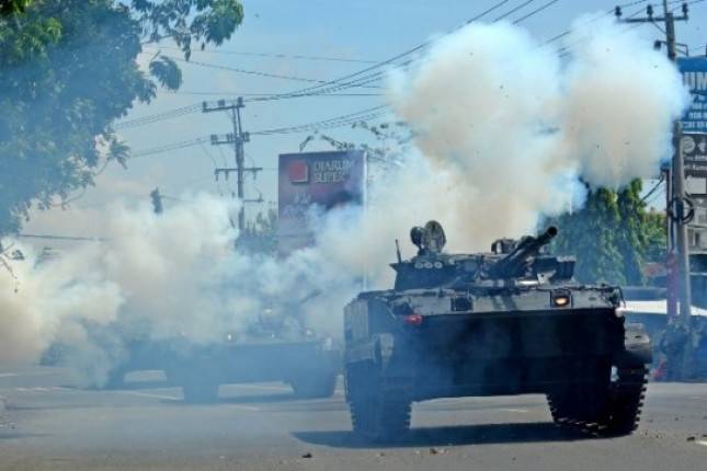 Prajurit Kavaleri Korps Marinir Hancurkan Musuh di Sidoarjo Jatim