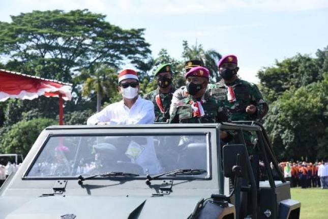 Dankormar Mayjen Mar Suhartono Pimpin Apel Merah Putih Pekalongan