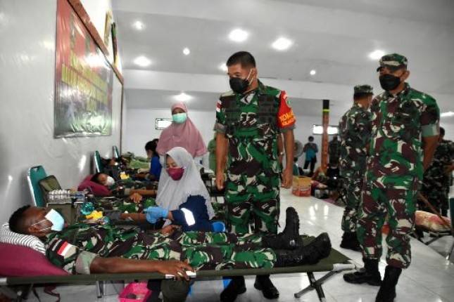 Korem 174 ATW Merauke Laksanakan  Donor Darah Peringati Hari Juang TNI AD