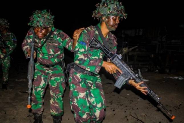 Prajurit BeruangPerkasa Yonmarhanlan XIII Tarakan Laksanakan Operasi Lawan Gerilya
